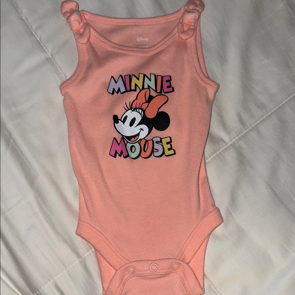 Disney Minnie Mouse Peach Kids Bodysuit